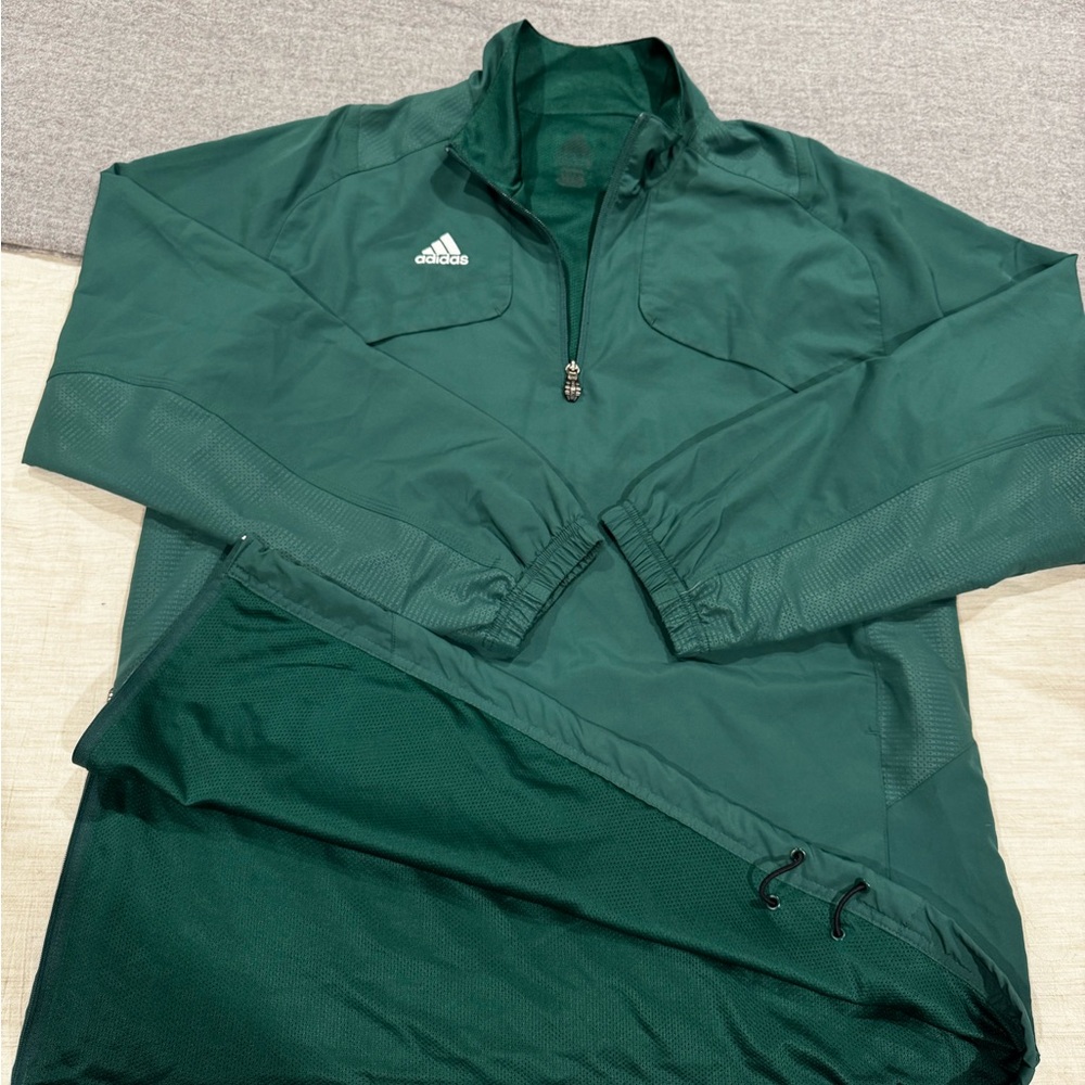 Adidas Men's Dark Green Windbreaker